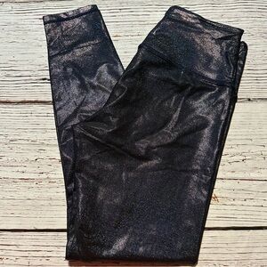 ZYIA Active Blue Twilight Luxe Sparkle Shimmer High Rise Leggings